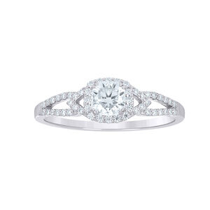 925 Sterling Silver Womens Cubic-Zirconia Engagement Ring Size 8